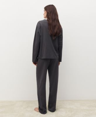 Women's Two-Piece Plain Cotton Pajamas