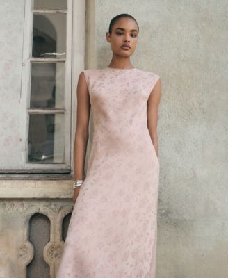 Women's Satin Floral Jacquard Dress