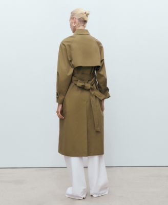 Women's Long Double-Breasted Trench Coat