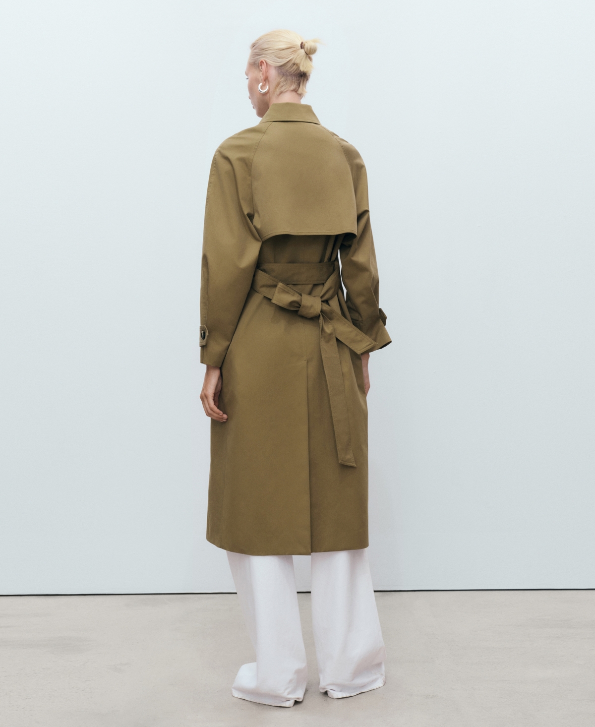 Mango Angela Trench Coat In Green