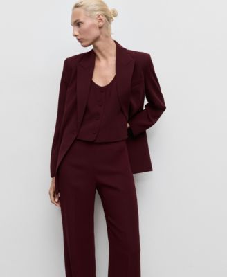Women's Straight Mid-Rise Suit Pants