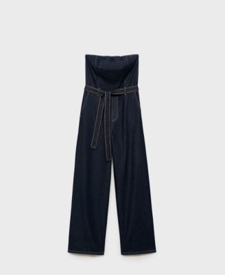 Women's Strapless Denim Jumpsuit