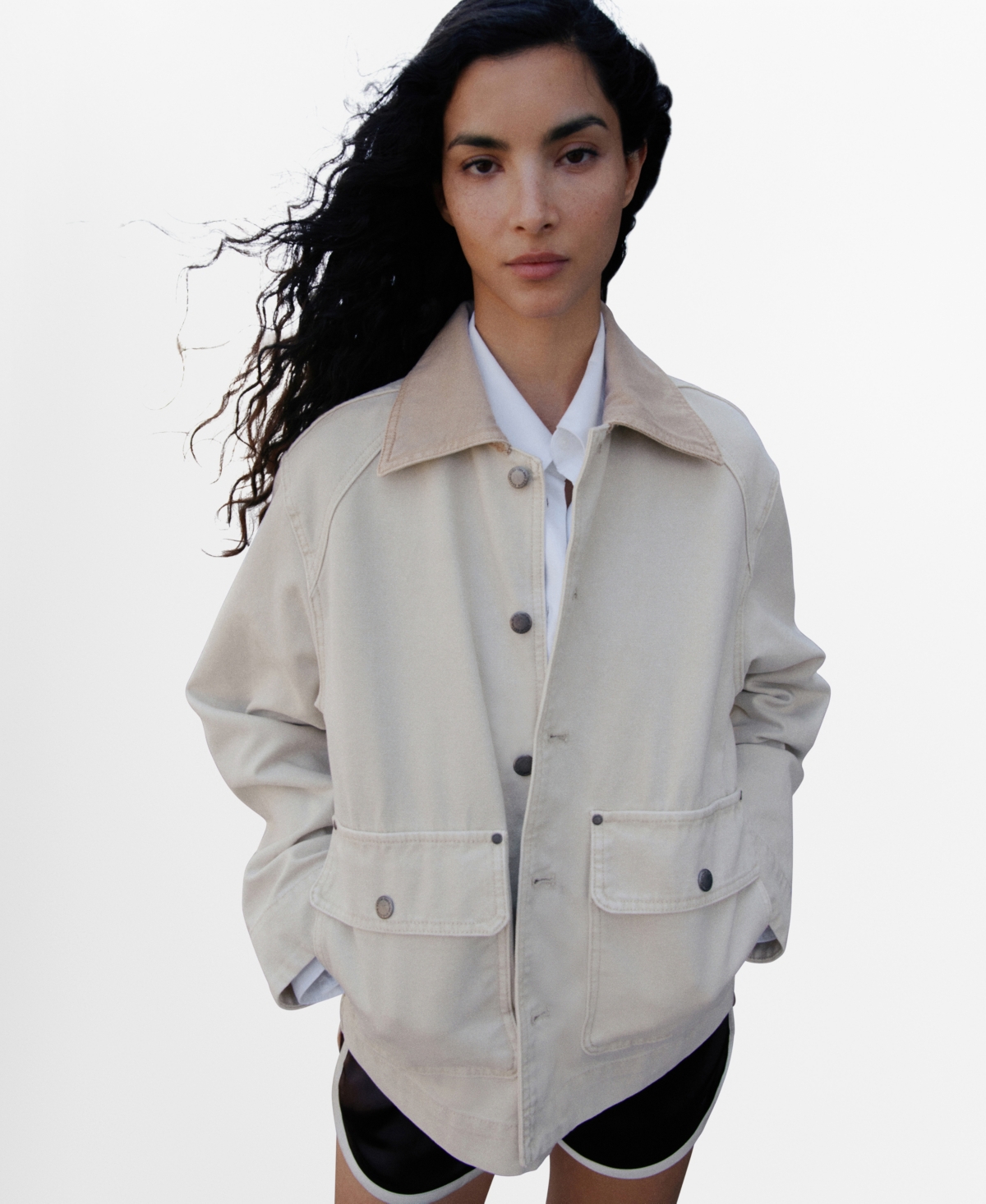 Mango Women's Contrasting Collar Denim Parka In Neutral
