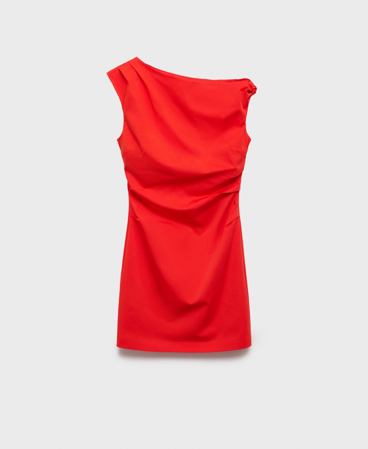 Mango Women's Asymmetrical Neckline Short Dress In Red