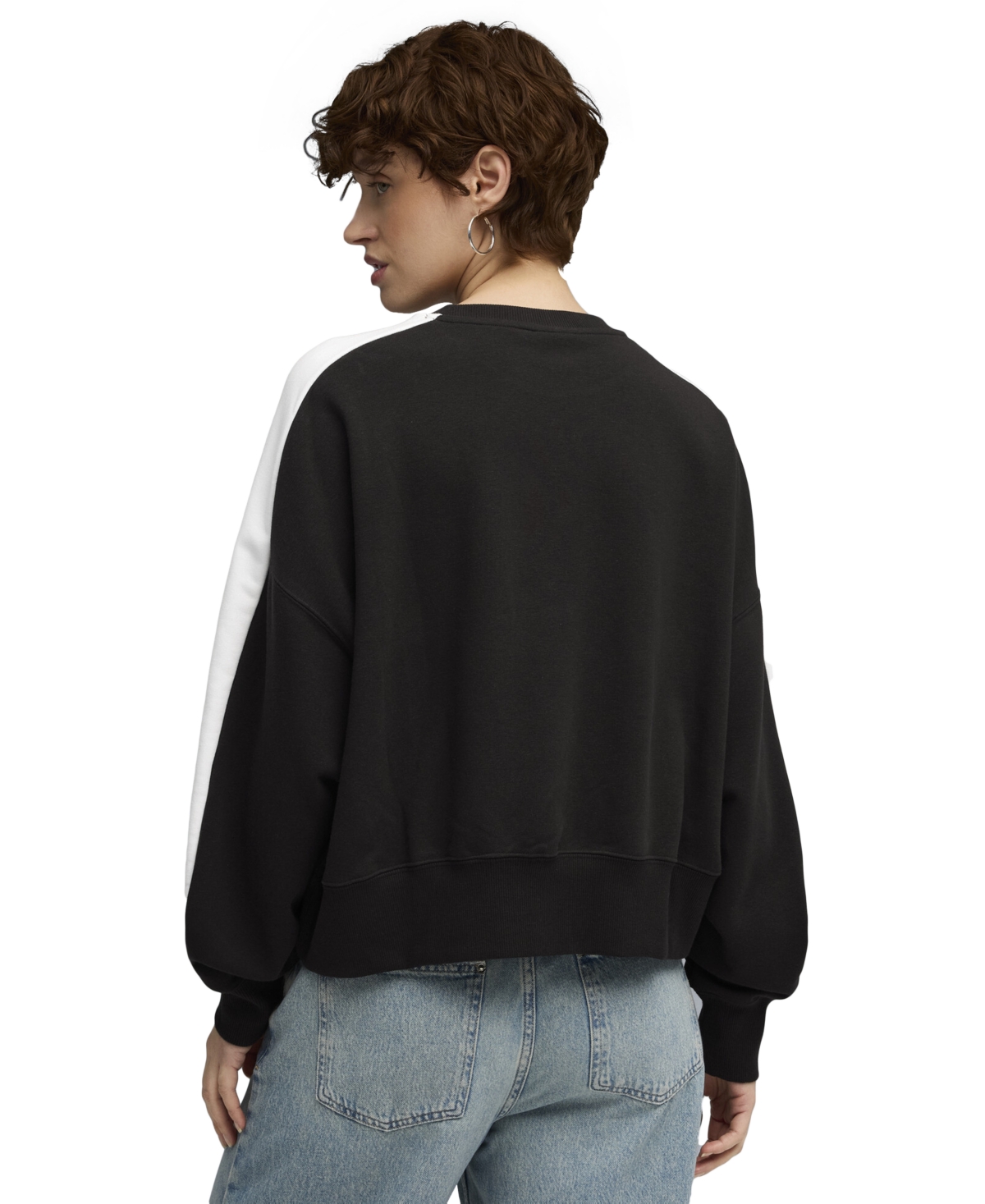 Puma Women's T7 Over Oversized Crewneck Sweatshirt In Black