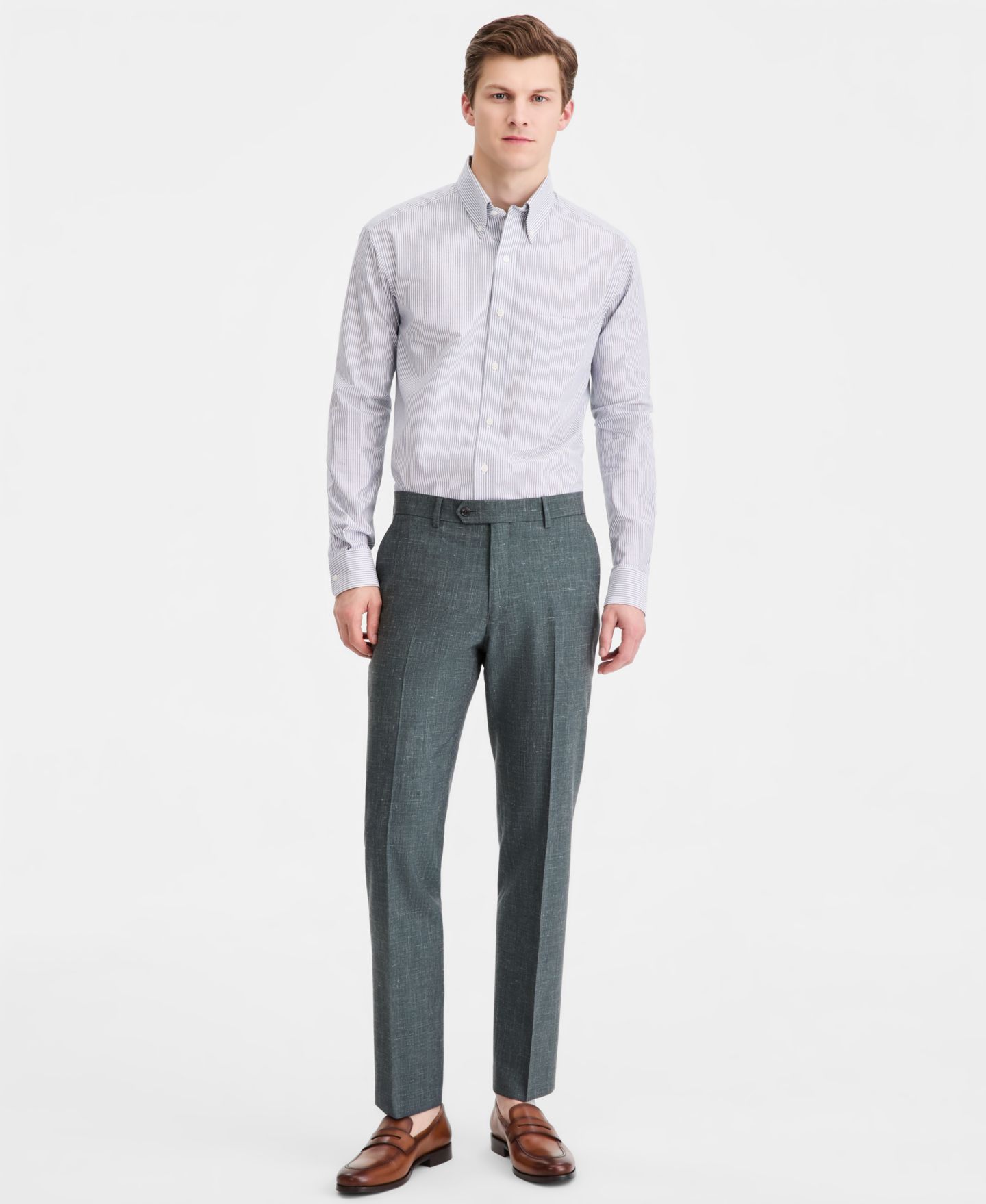 Мужские брюки Tommy Hilfiger Modern-Fit Wool Silk Linen Suit Separates, цвет: Зелёный — фото 1