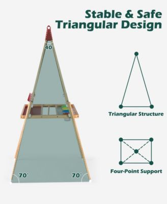 3-in-1 Adjustable Kids Art Easel with Chalkboard, Whiteboard, and Paper Roll