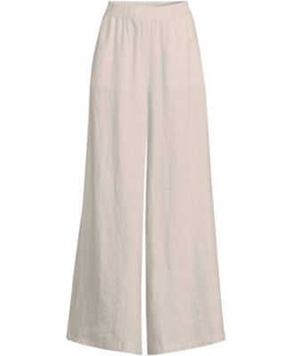 Women's Plus Size Linen High Rise Palazzo Pants - Set Bottom