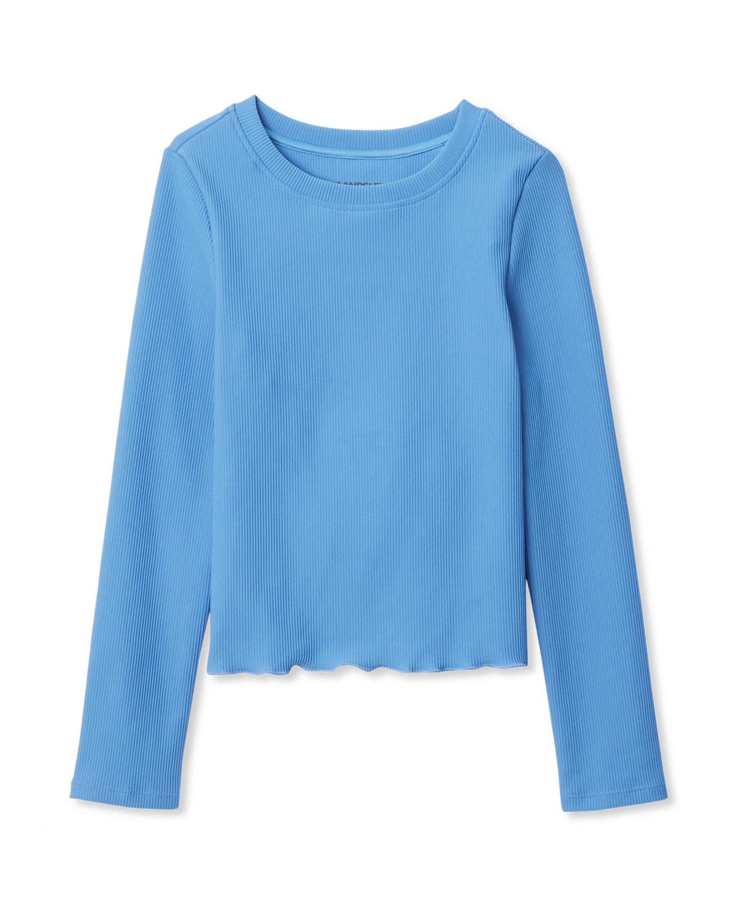 Girls Active Long Sleeve Rib Knit Top