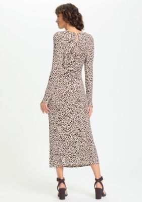 Women's Modern Animal Fitted Midi Dress