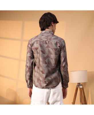 Men's Geometric Seersucker Shirt