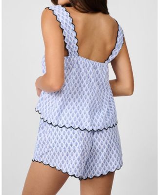 Women's Scallop Button Front Tank Top