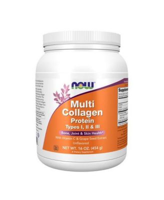 Multi Collagen Protein Types I, II & III Powder Unflavored ,16 Oz