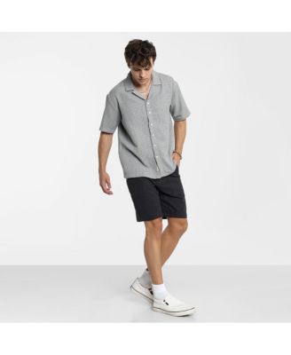 Men's Moon Grey Waffle-Knit Oversized Shirt