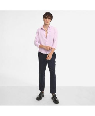 Men's Lilac Chevron-Textured Shirt