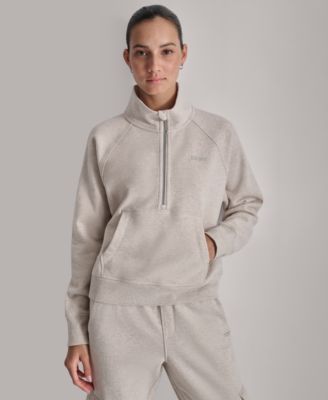 DKNY Women's Studded-Logo Half-Zip Sweatshirt