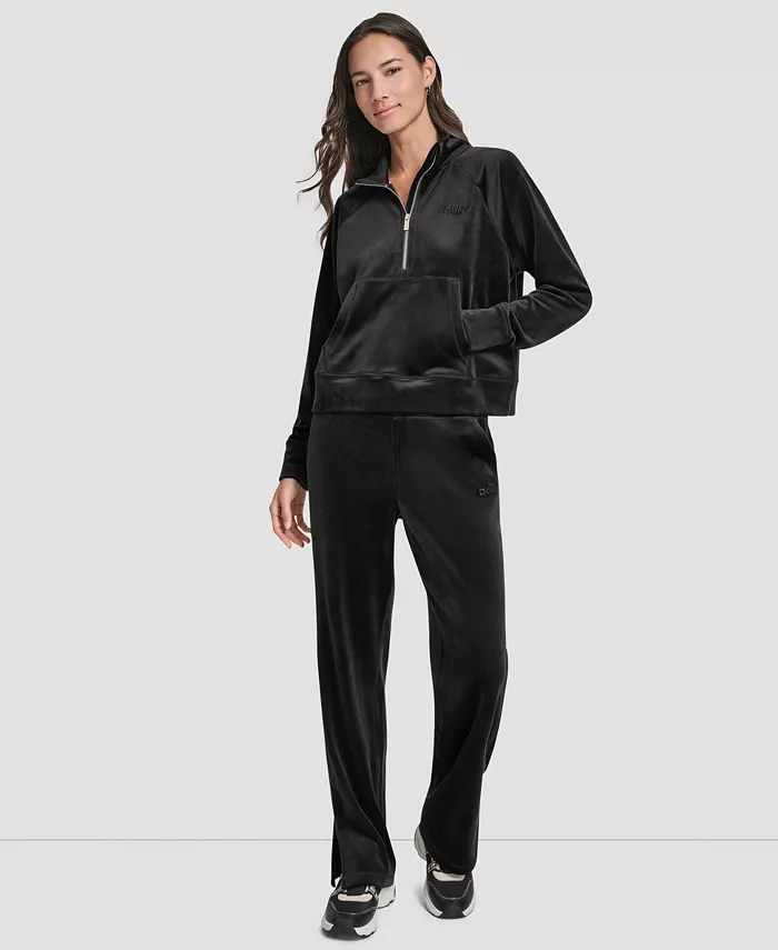 Women's Platinum Velour Embroidered Logo Sweatshirt - thumbnail 2