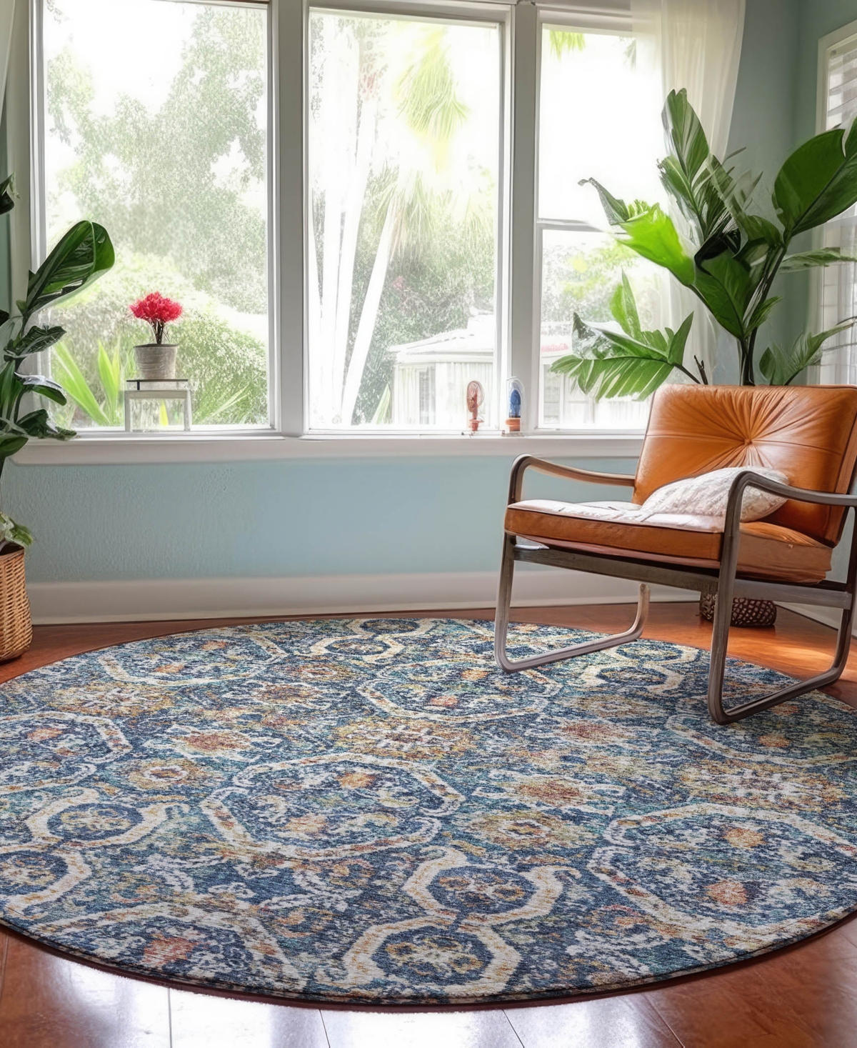 Dalyn Neo No6 8'x8' Round Area Rug In Blue