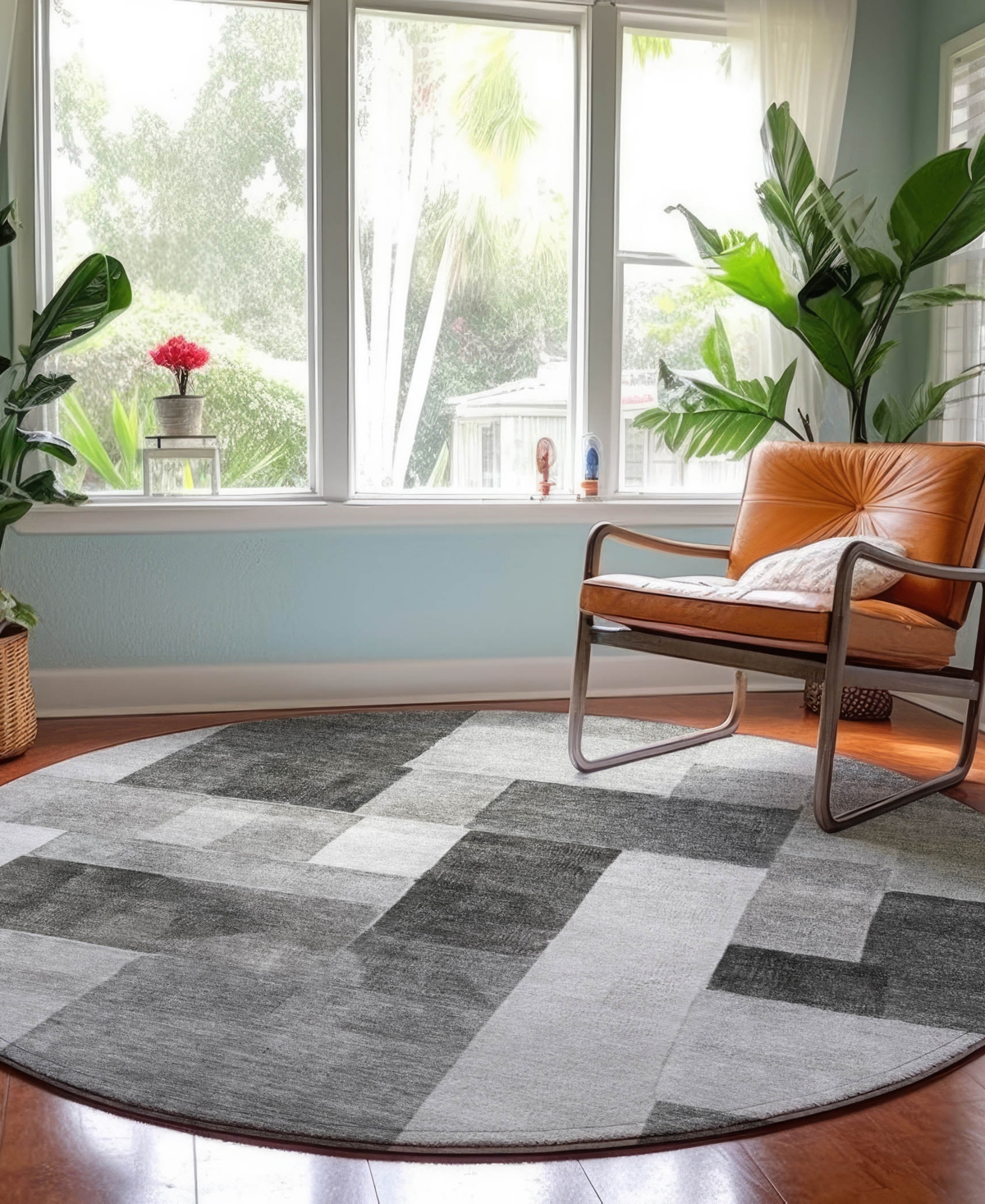 Dalyn Neo No15 8'x8' Round Area Rug In Gray