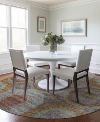 Karaj Washable KJ6 8'x8' Round Area Rug