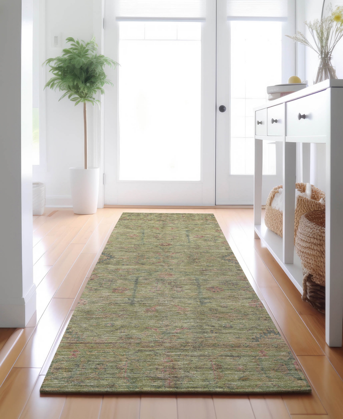 Dalyn Ravenna Rn5 2'3"x7'6" Runner Area Rug In Green