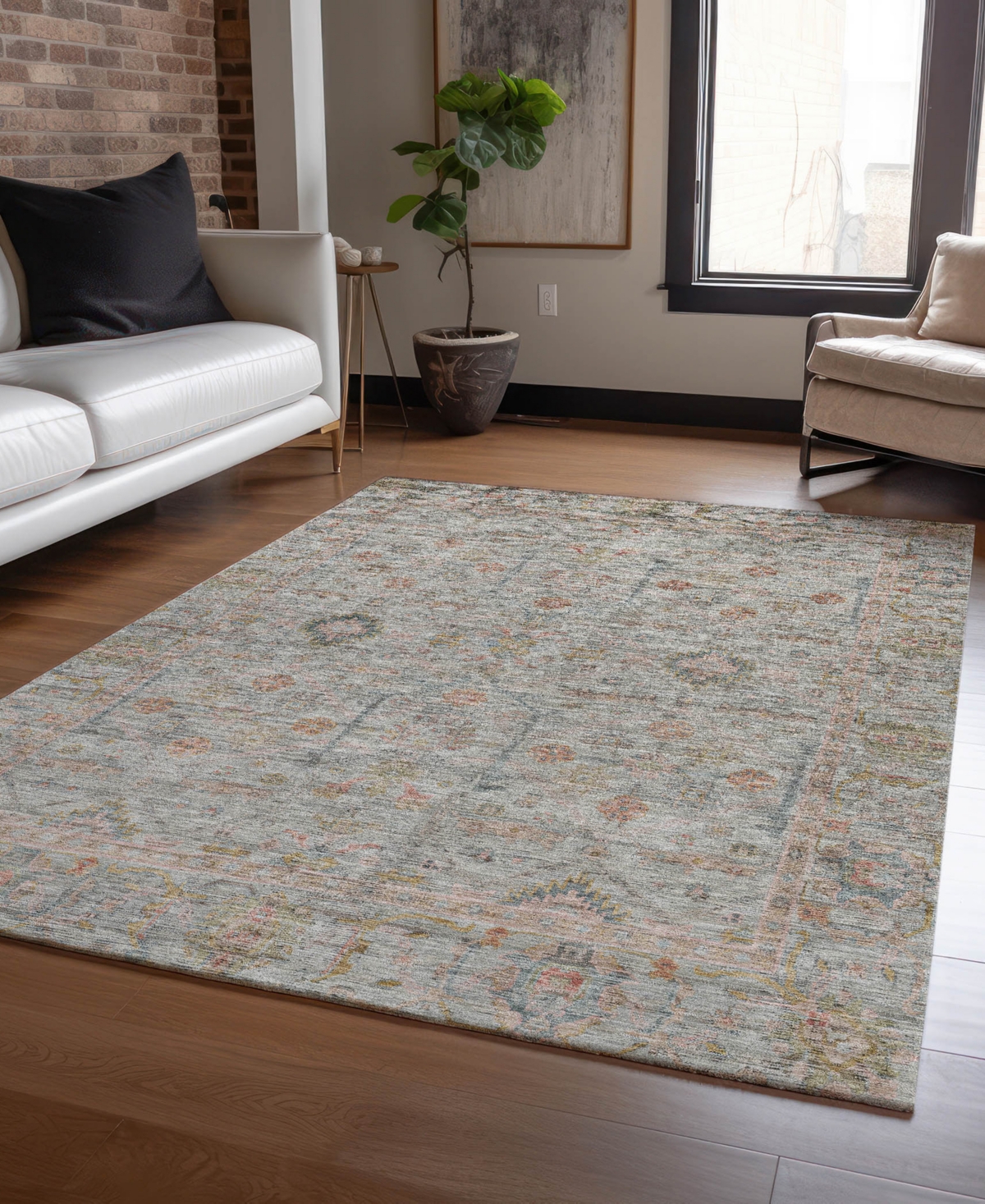 Dalyn Ravenna Rn5 3'x5' Area Rug In Gray