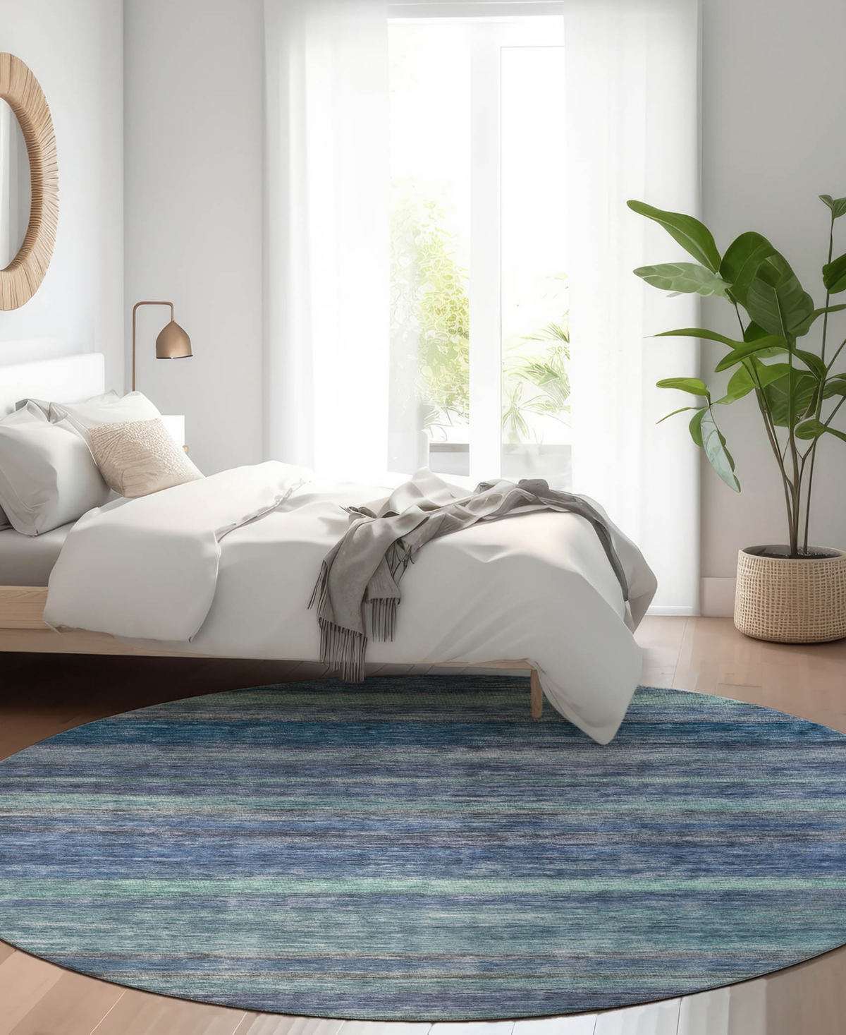 Dalyn Kochi Kc5 8'x8' Round Area Rug In Blue