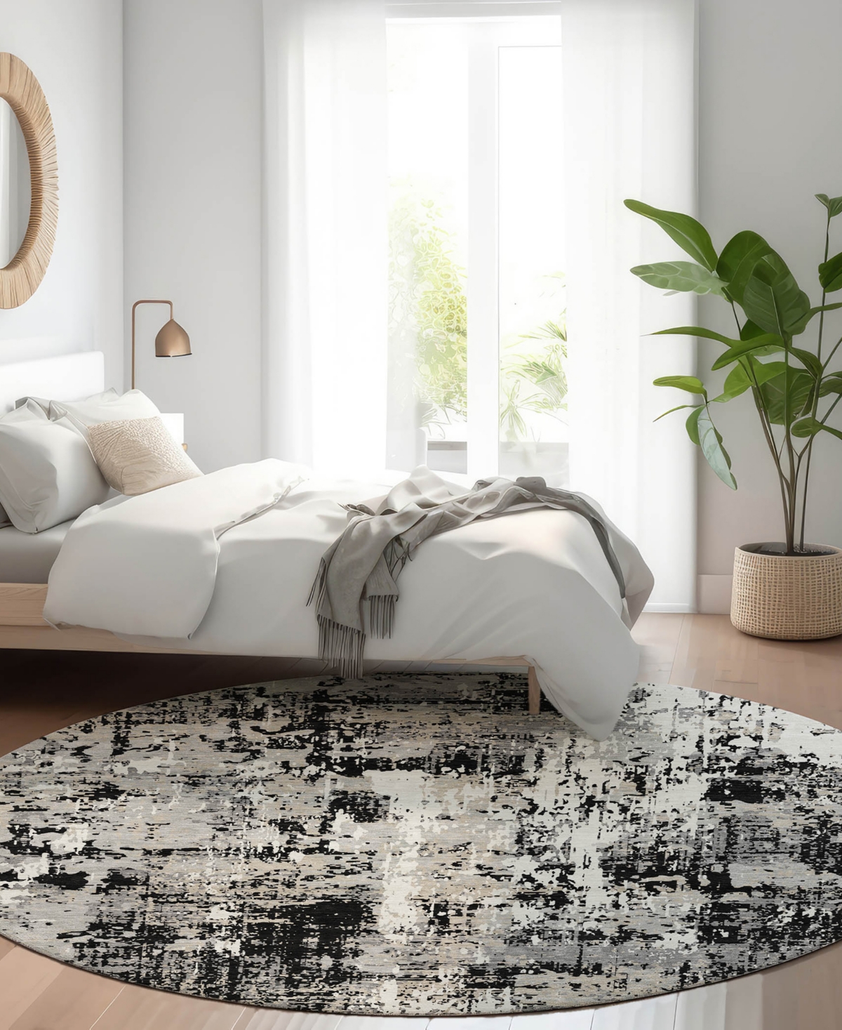 Dalyn Kochi Kc7 8'x8' Round Area Rug In Black