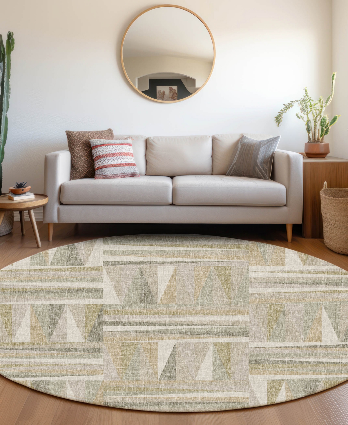 Dalyn Lorenzo Ln2 8'x8' Round Area Rug In Neutral