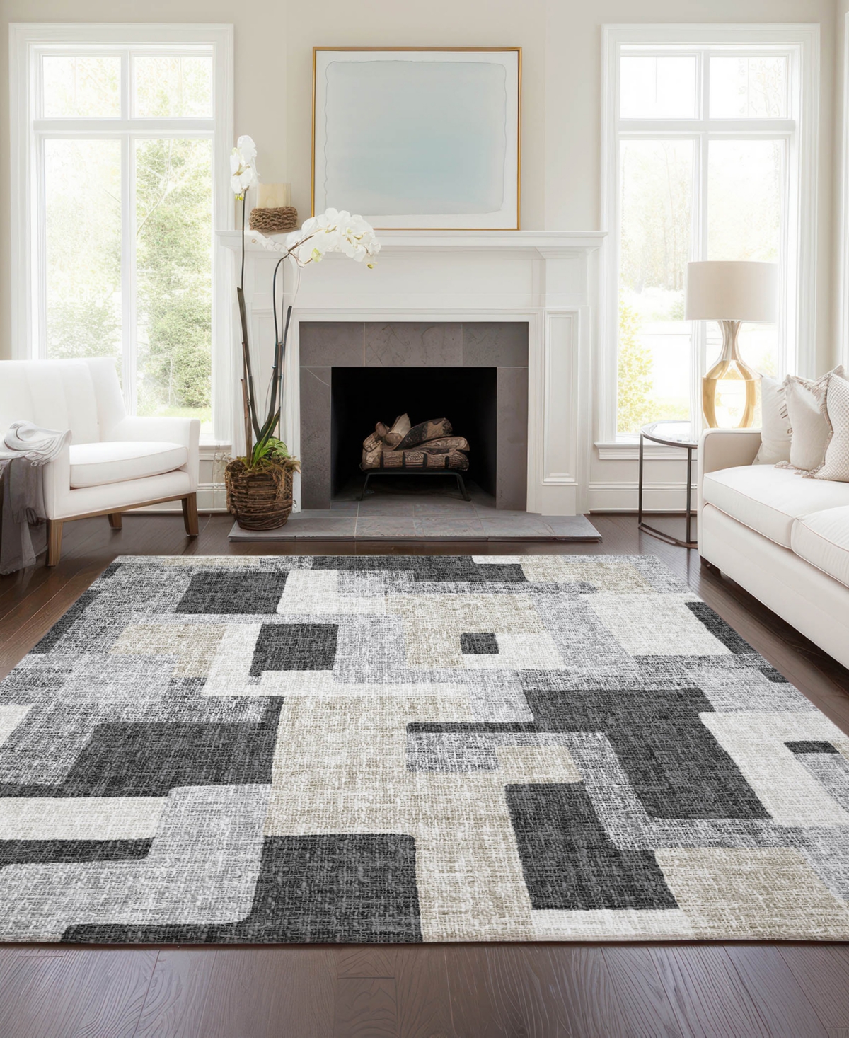 Dalyn Portico Po3 2'6"x3'10" Area Rug In Gray