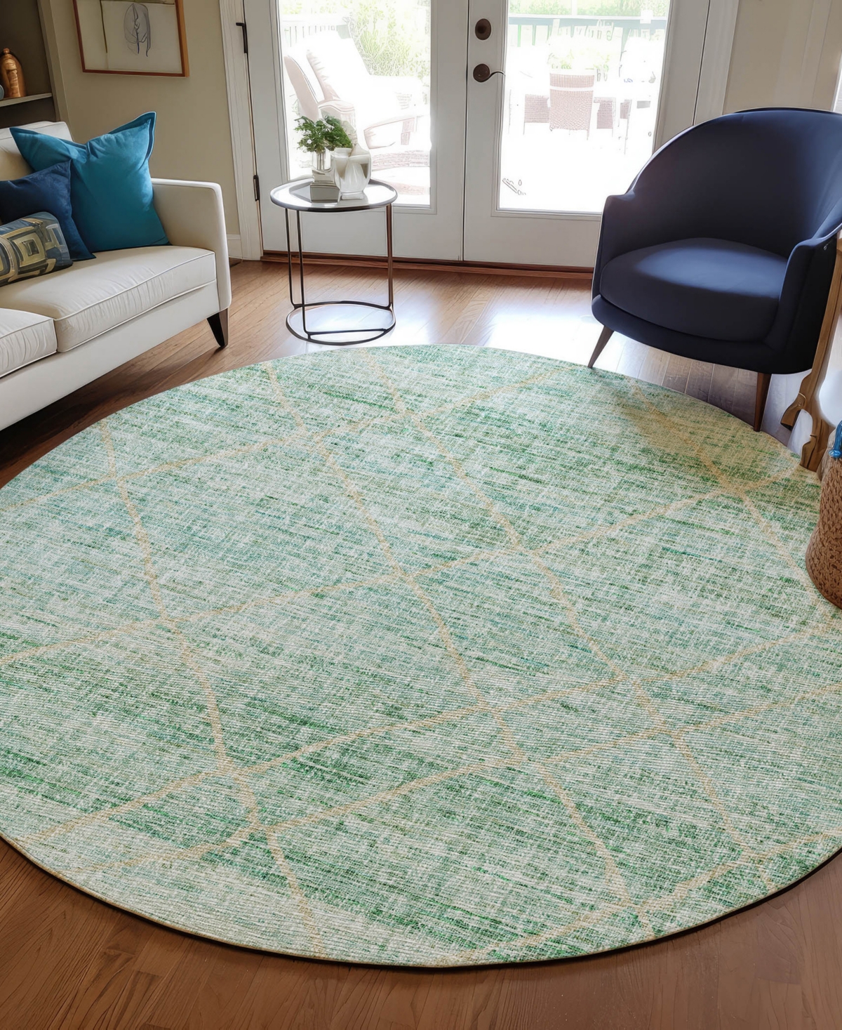 Dalyn Portico Po1 8'x8' Round Area Rug In Green