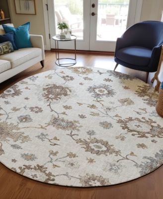 Portico Washable PO6 8'x8' Round Area Rug