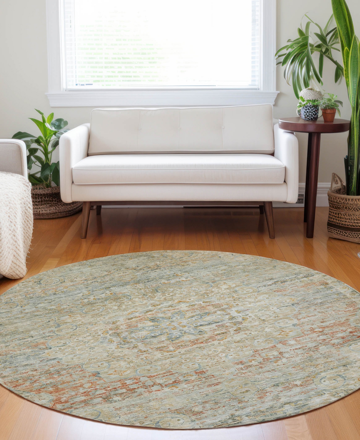 Dalyn Tabrook Tb1 8'x8' Round Area Rug In Brown