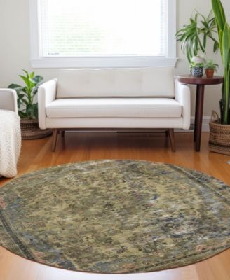 Tabrook Washable TB8 8'x8' Round Area Rug