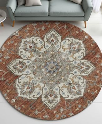 Silk Road Washable SR6 8'x8' Round Area Rug
