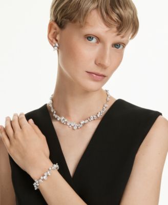 Constella Rhodium Plated Necklace, Bracelet and Stud Set