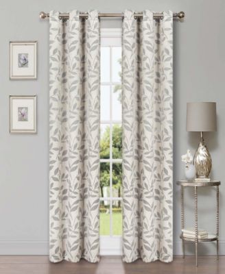 Modern Leaves Room Darkening Grommet Top Curtain Panels, 42" x 96" (Set of 2)