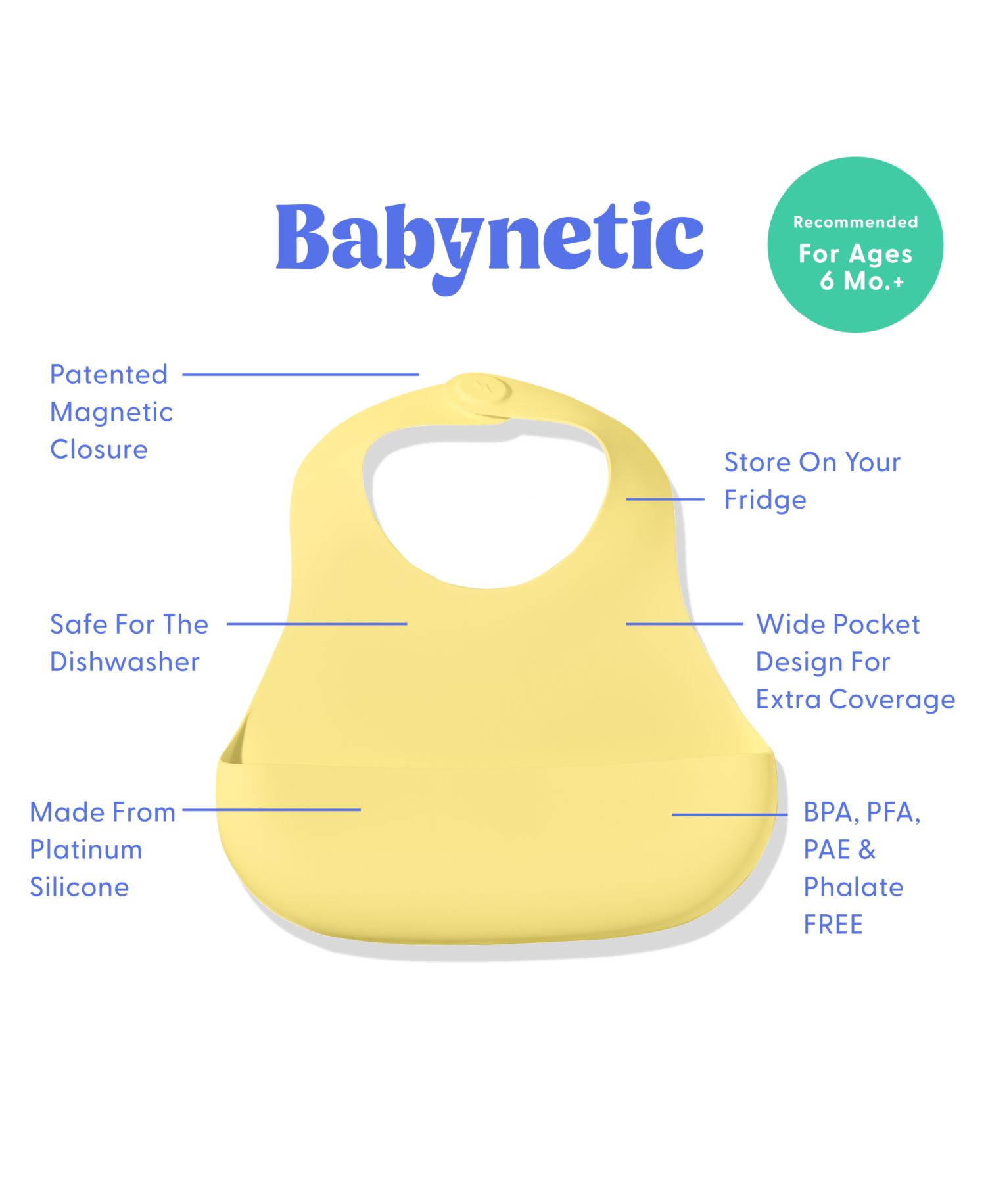 Unisex Magnetic Silicone Bib