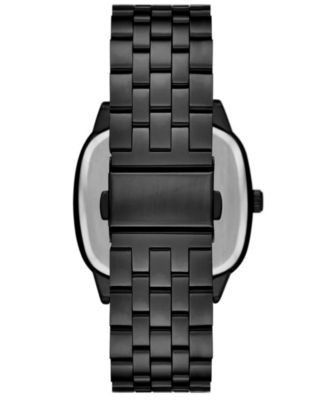 Men's Quartz Three-Hand Black Alloy Watch Set, 40mm