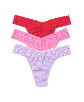 Women's Signature Lace Original Rise 3 Pack Thong Underwear