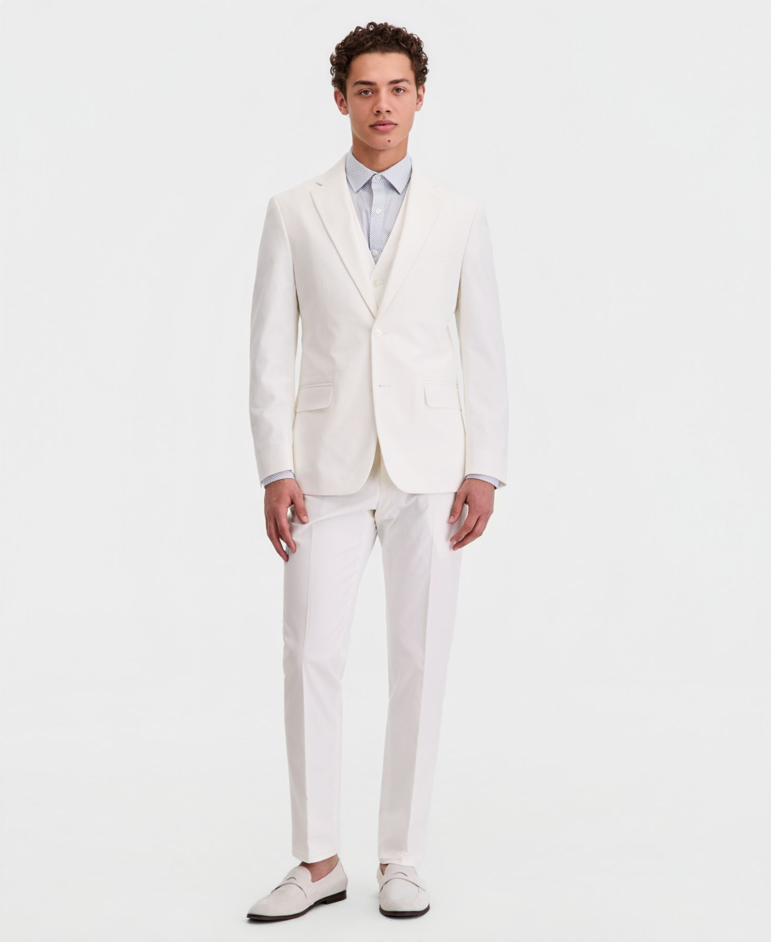 Men's Modern-Fit TH Flex Stretch Cotton Suit Separate Vest