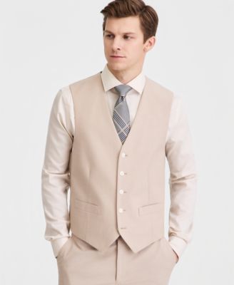 Men's Modern-Fit TH Flex Stretch  Chambray Suit Separate Vest