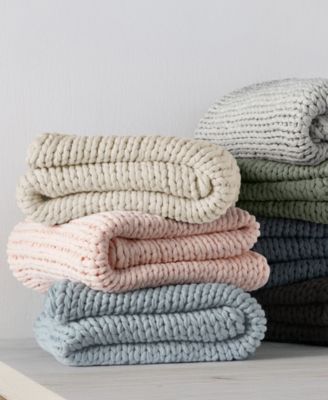 Oversized Chunky Hand-knit Throw, 59" x 47"