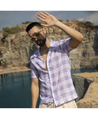 Men's Lavender & Chalk White Buffalo Check Shirt