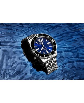 Men s Radiance Heritage 1006 43mm Swiss Automatic Diver Watch, Black Dial & Bezel, Oyster-Style Bracelet, Exhibition Caseback, 200M WR