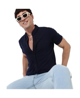 Men's Black Solid Casual Shirt