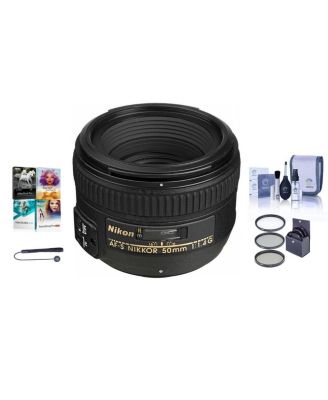 50mm f/1.4G AF-S NIKKOR Lens, Bundle with ProOptic 58mm Filters, Cleaning Kit, Lens Cap Tether, Pro Software Kit