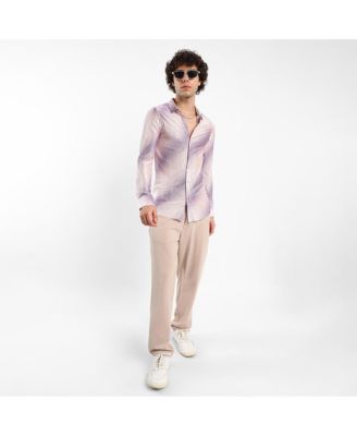 Men's Ombre-Pleated Shirt