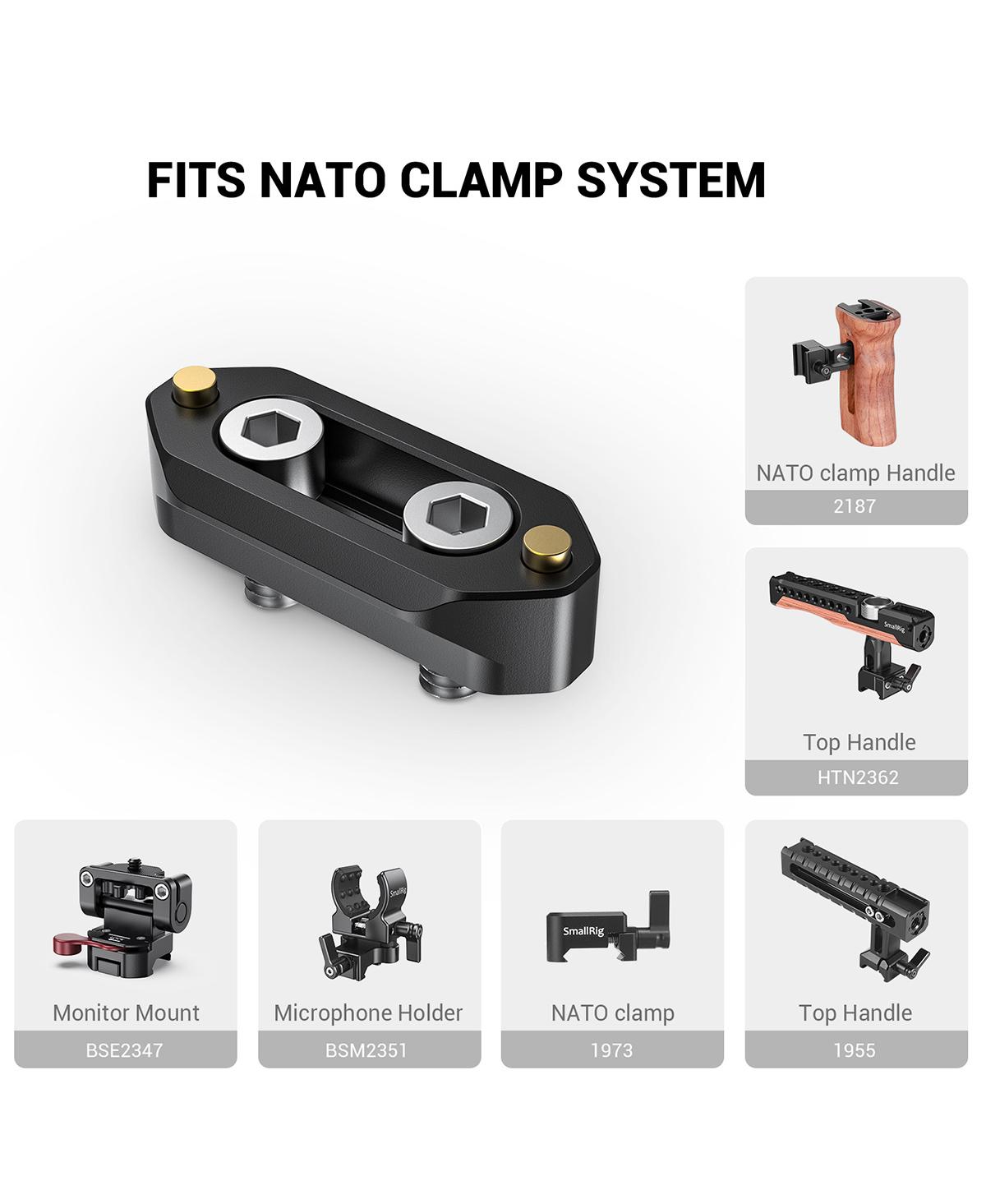 SmallRig Camera and Camcorder Action Stabilizing Nato Handle with Quick Release Safety Rail, 4cm