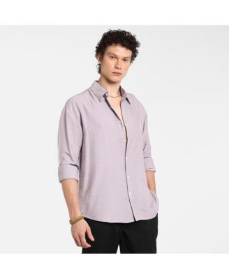 Men's Lilac Breezy Wrinked Shirt